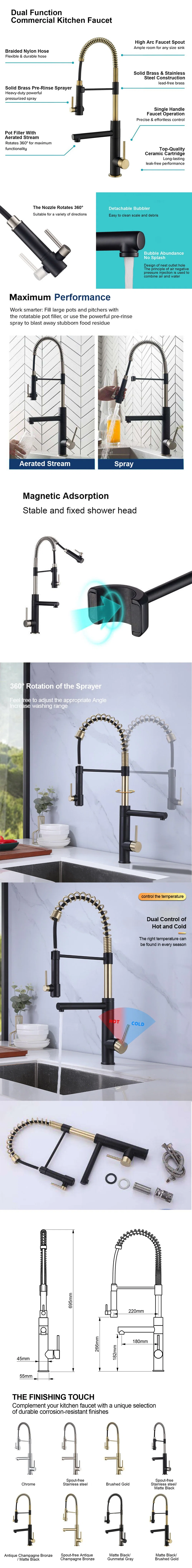 Purified Water Kitchen Faucet Pull Down Spray Head 360 Rotate Mixer Tap Deck Mount Drinking Water Torneira Crane