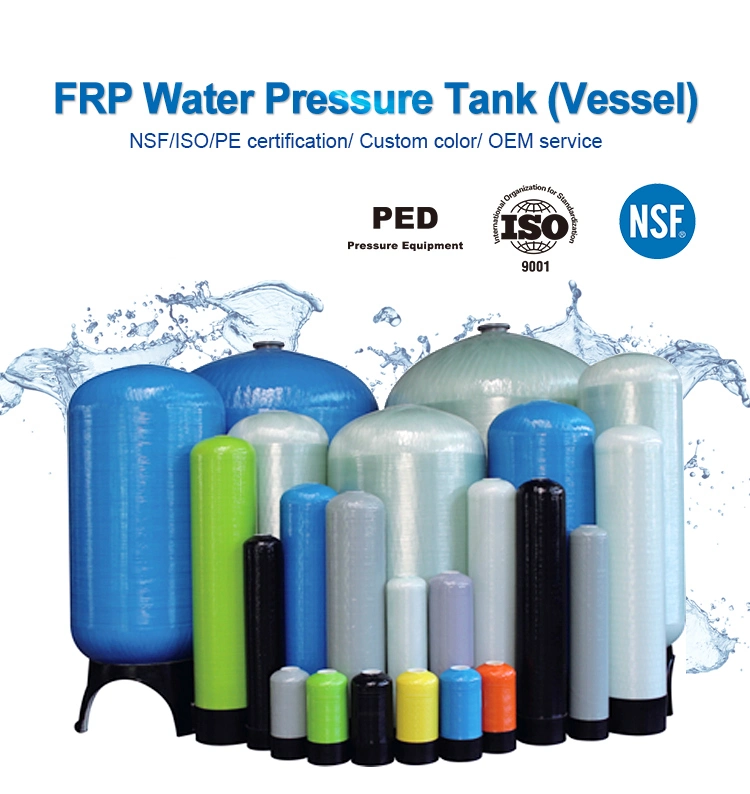 Industrial FRP Tank 1054 RO Water Treatment Filter Poly Glass Vessel Water Filter