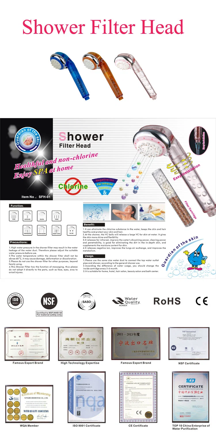 Hidrotek Bathroom Plastic Water Shower Filter