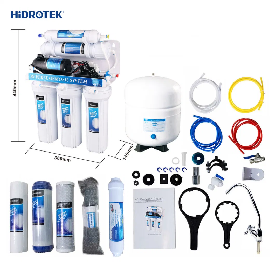 50gpd/75gpd/100gpd 5stage RO Water Purifier for Home White Reverse Osmosis Water Filter S NSF Certificate