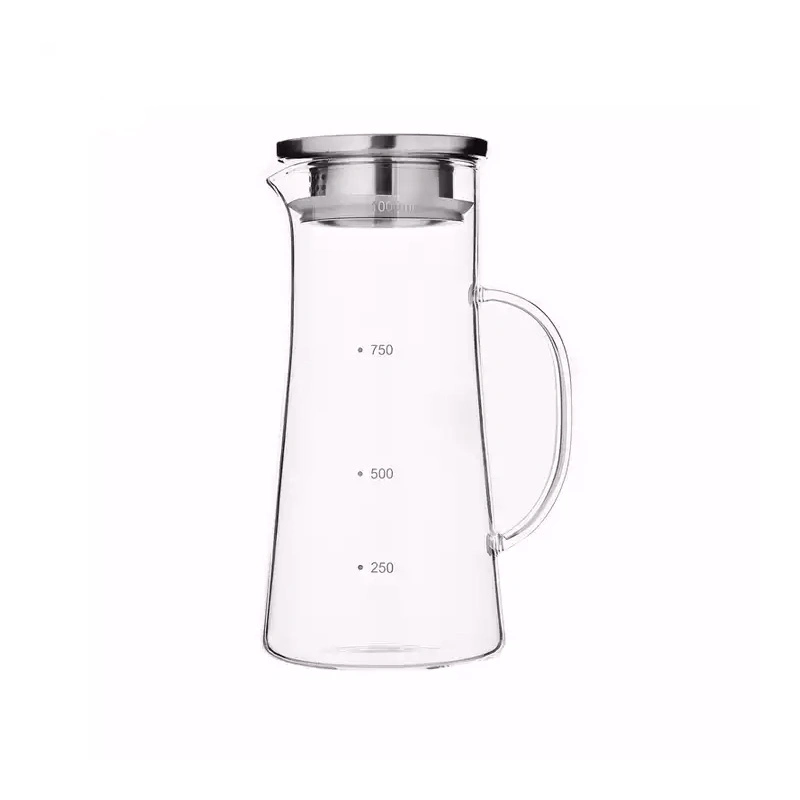 1100ml 37oz Borosilicate Heat Resistant Clear Milk Water Pitcher Glass with Lid