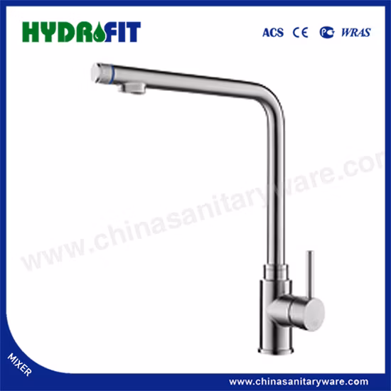 Double Handle Pure Water Tap 304 Stainless Steel Drinking Water Kitchen Faucet (FT1410)